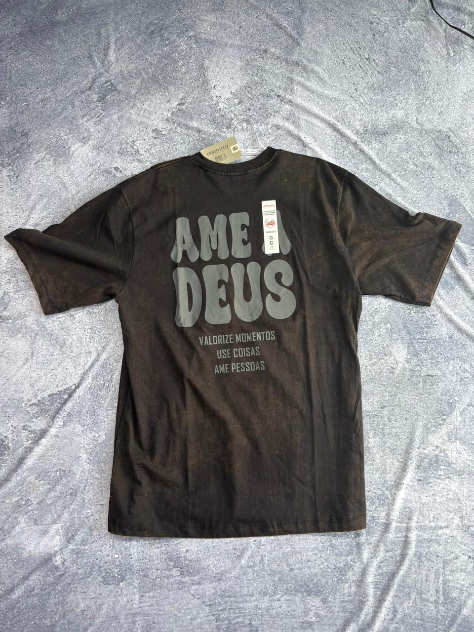 CAMISETA OVERSIZED CRISTÃ PREMIUM PRETA ( AME A DEUS )