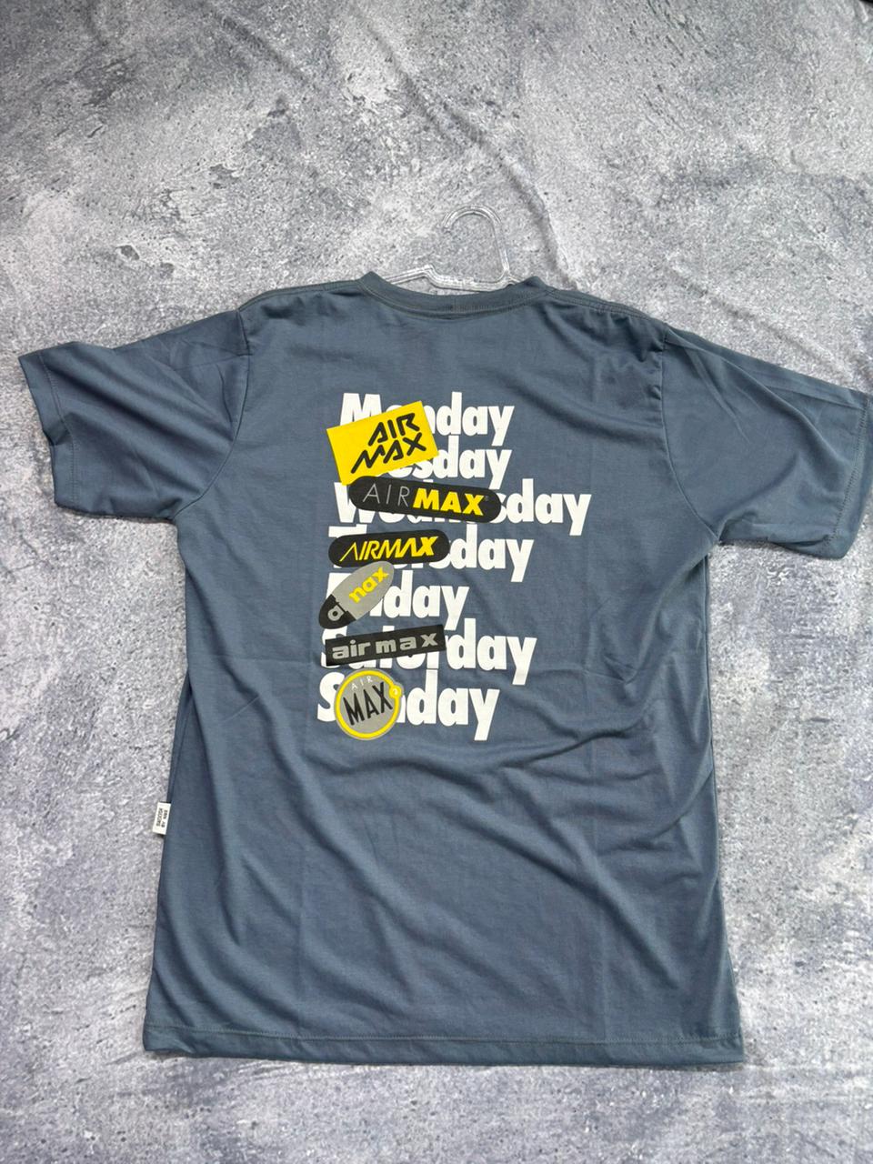 CAMISETA MALHA PREMIUM NIKE • 30.1 PENTEADA \& LAVADA AZUL AIR MAX