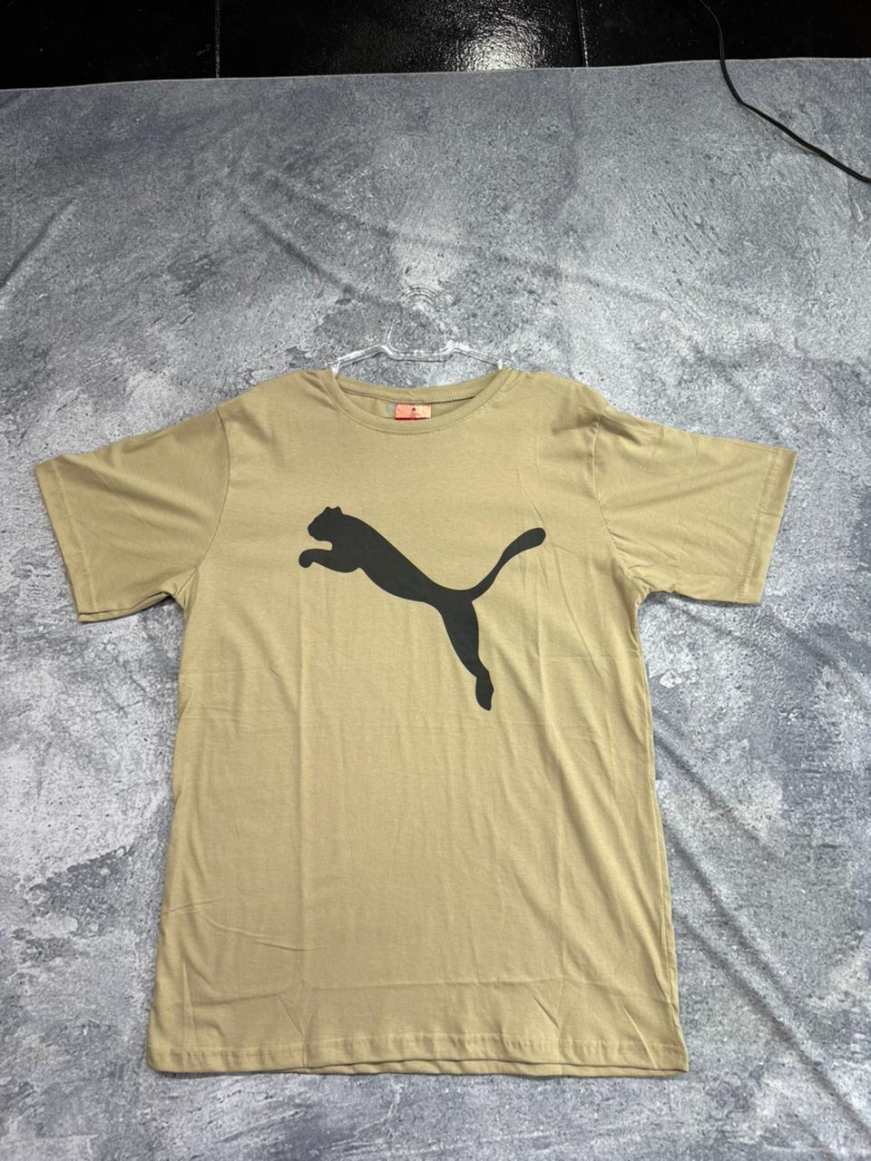 CAMISETA MALHA PREMIUM PUMA • 30.1 PENTEADA \& LAVADA BEGE