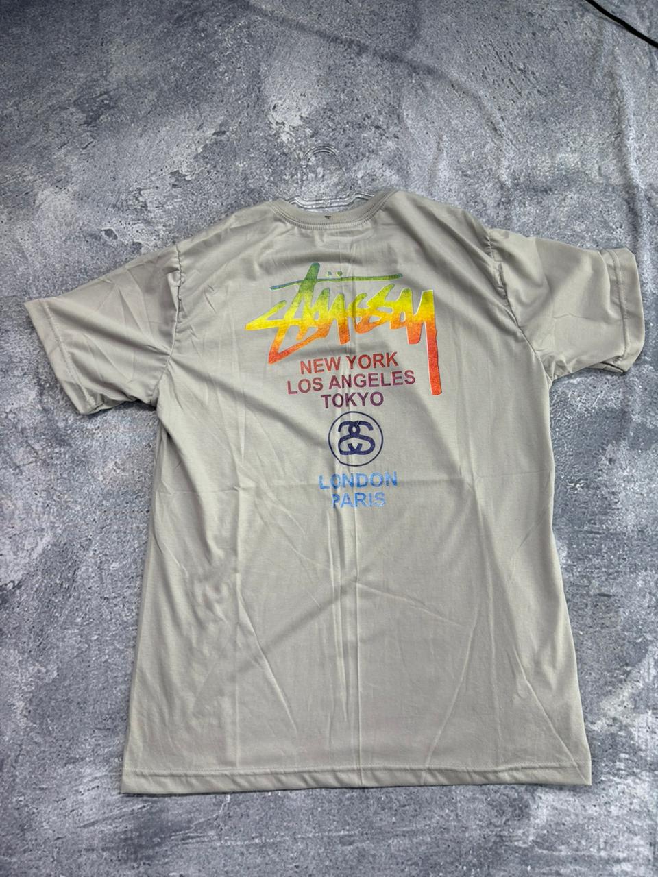 CAMISETA MALHA PREMIUM NIKE • 30.1 PENTEADA \& LAVADA CINZA New Work