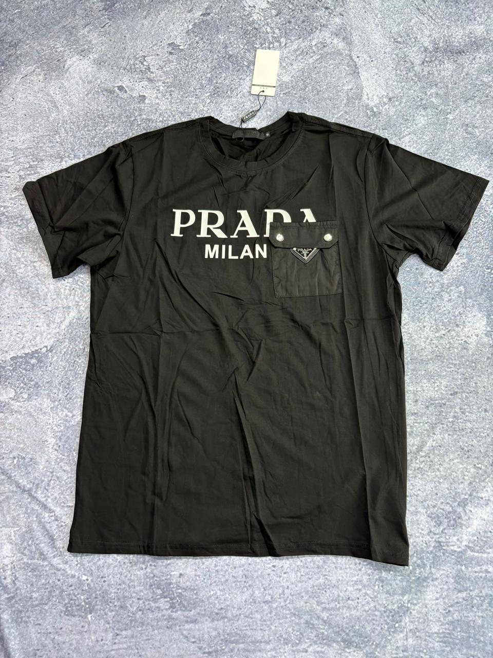 CAMISETAS DE GRIFE PRADA PRETA, com prada, branco