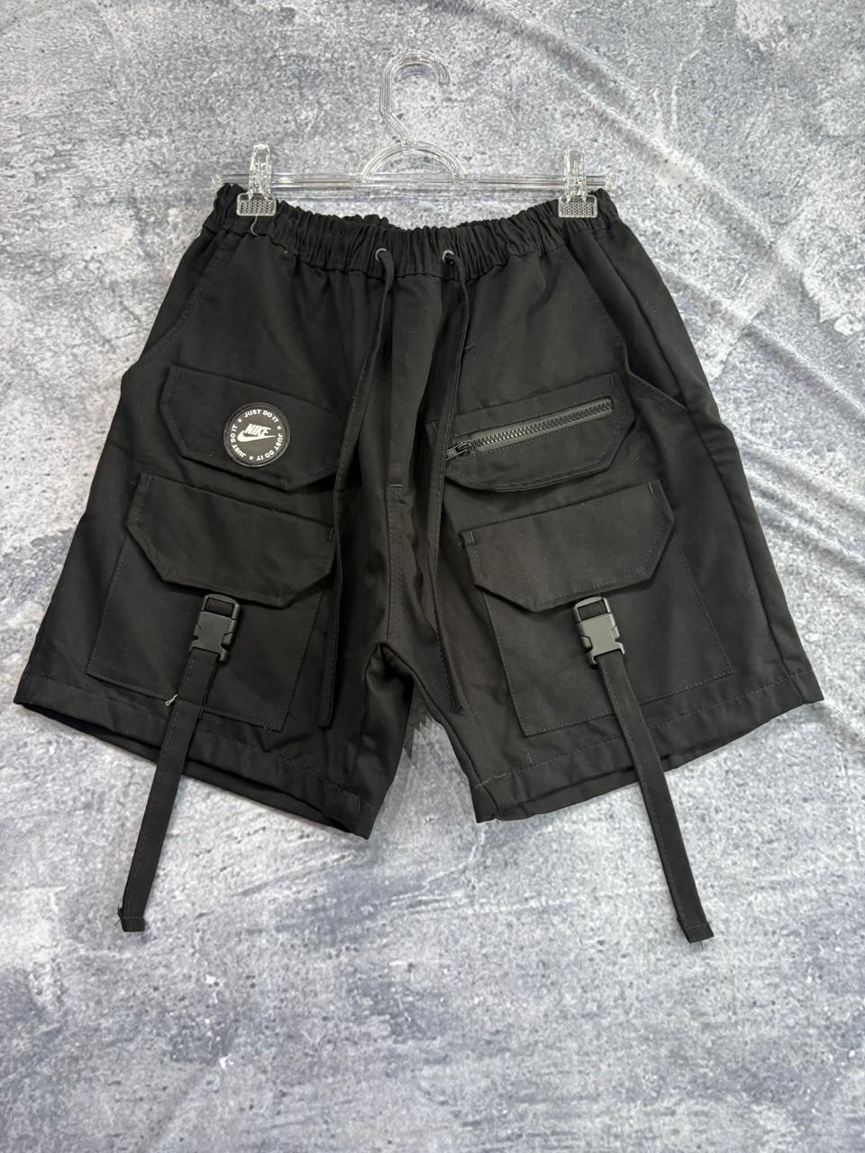 SHORT SARJA BOLSO CARGO PRETO