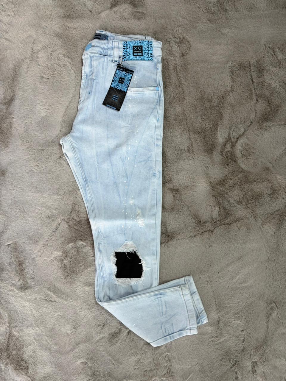 CALÇA JOGADOR BROW JEANS CLARA DETALHE PRETO