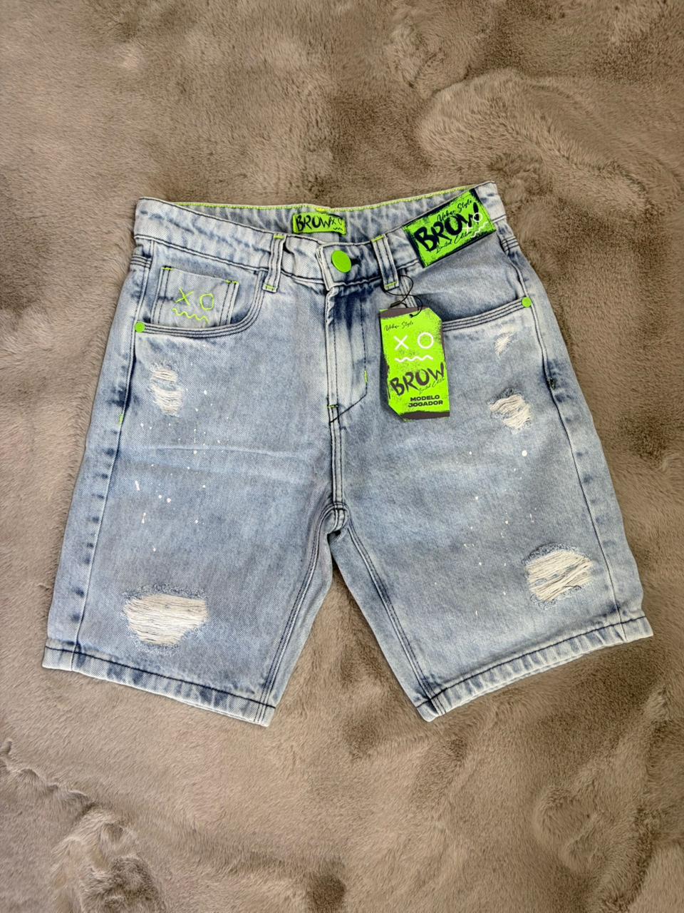 BERMUDA JOGADOR BROW JEANS cinza claro
